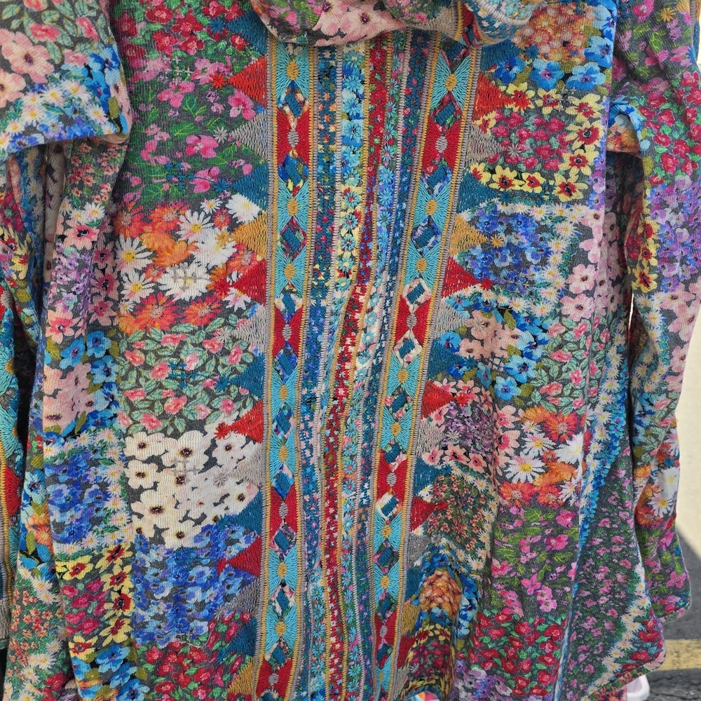 Johnny Was Colorful Embroidered Jacket